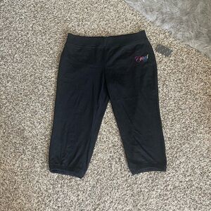 COOGI Black Capri Sweatpants with Multicolor Logo